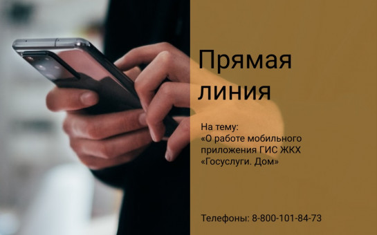 О работе мобильного приложения ГИС  ЖКХ «Госуслуги. Дом» расскажут в ходе «прямой линии»